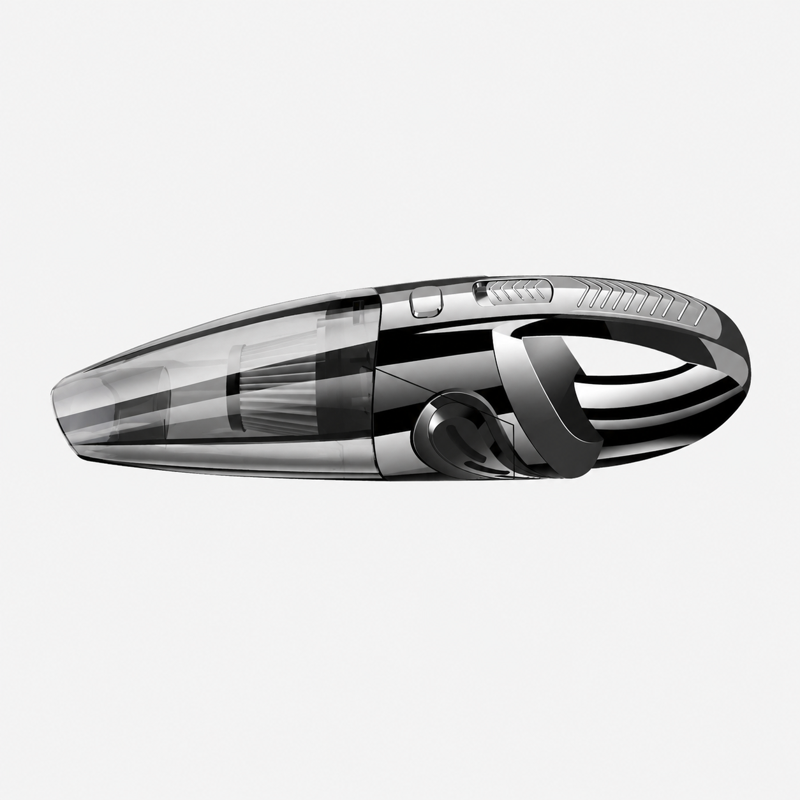 Aspirateur voiture allonge noir sur fond blanc