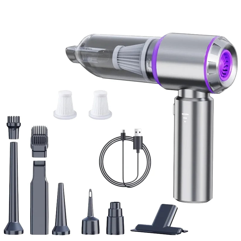 Aspirateur voiture violet 2 filtres HEPA